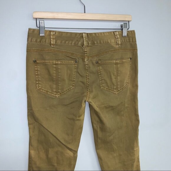 Free People  Jeans Women's Size 27‎ Gold Yellow Denim Low Rise Contour Skinny - Picture 6 of 7